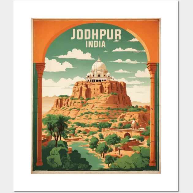 Jodhpur India Vintage Tourism Travel Wall Art by TravelersGems